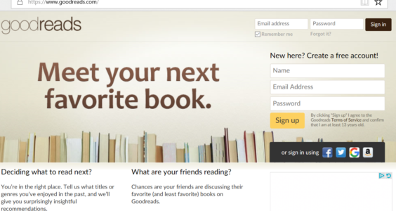 Homepage Goodreads